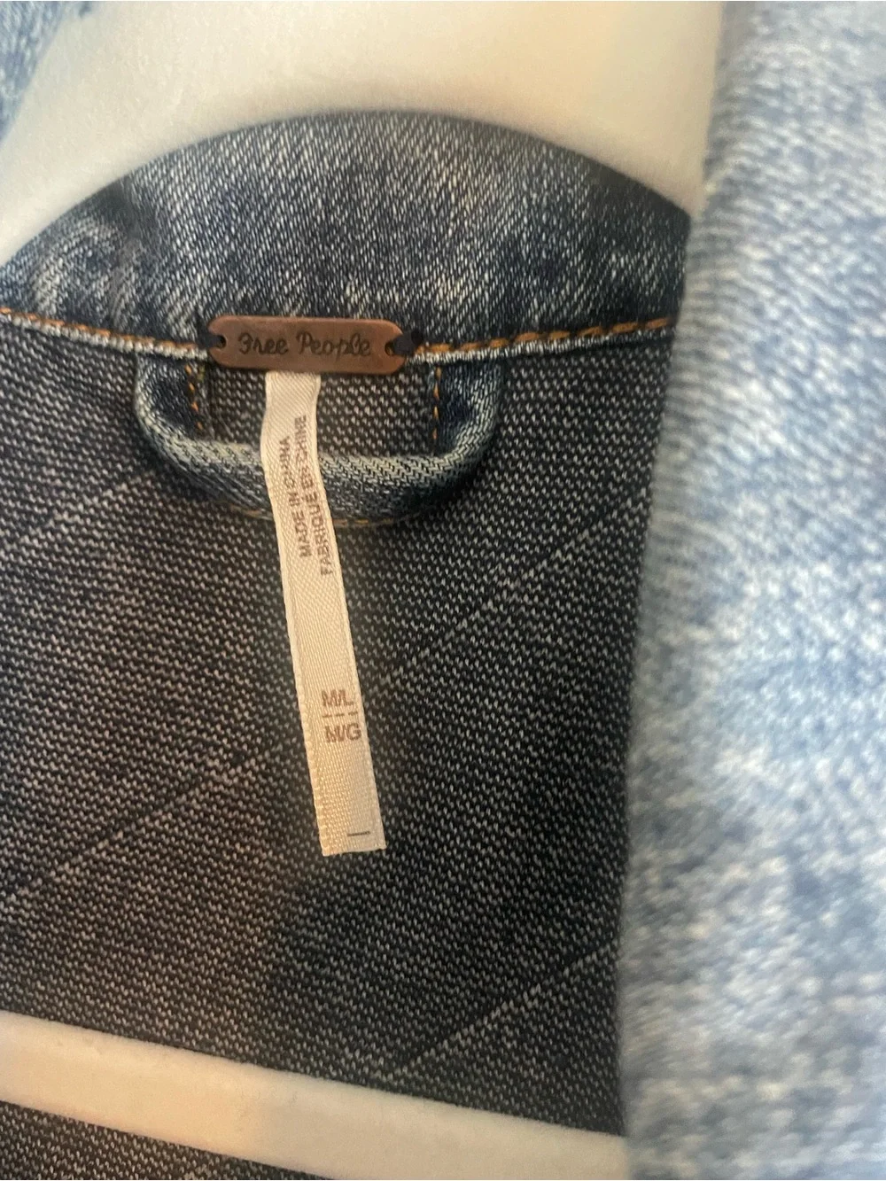 Free People Ditsy Denim Jacket M/L - Picture 4 of 7